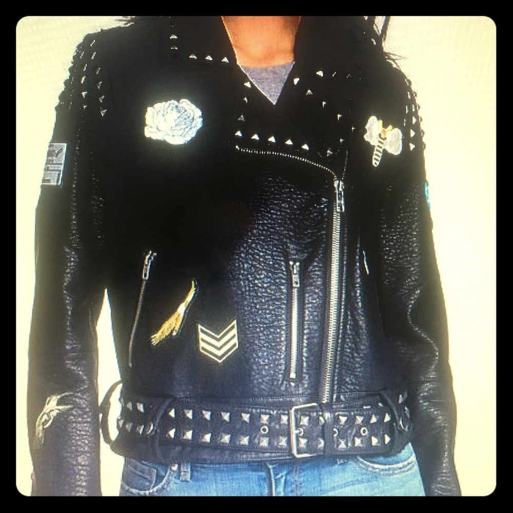 Williamrast patched Faux-Leather Jacket Blk Small